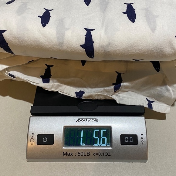 Pottery Barn Kids Mini Sharks FULL FLAT Sheet Org Cotton Ocean Breathable 92x88 - Picture 7 of 7